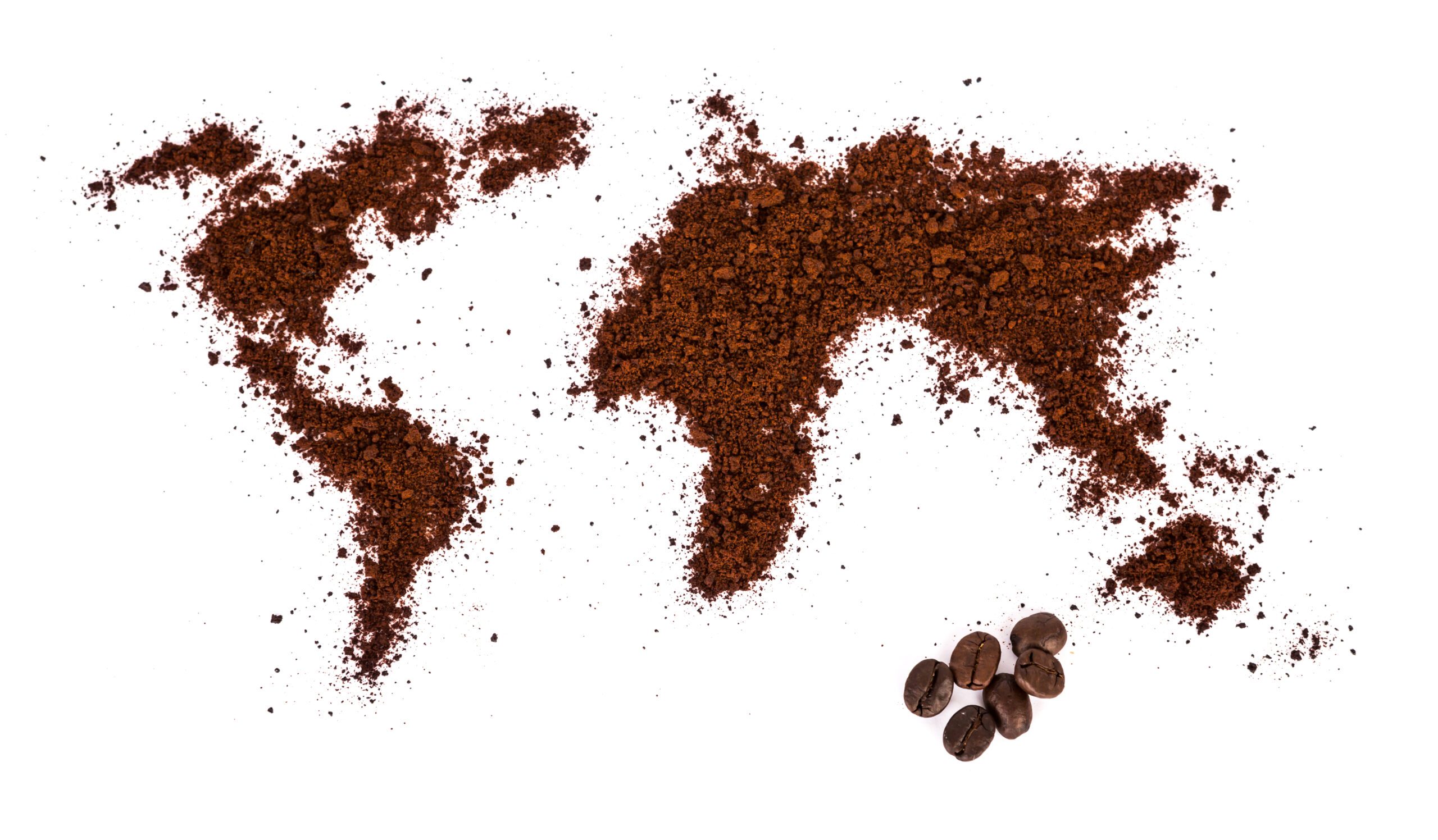 Världskartan i kaffe