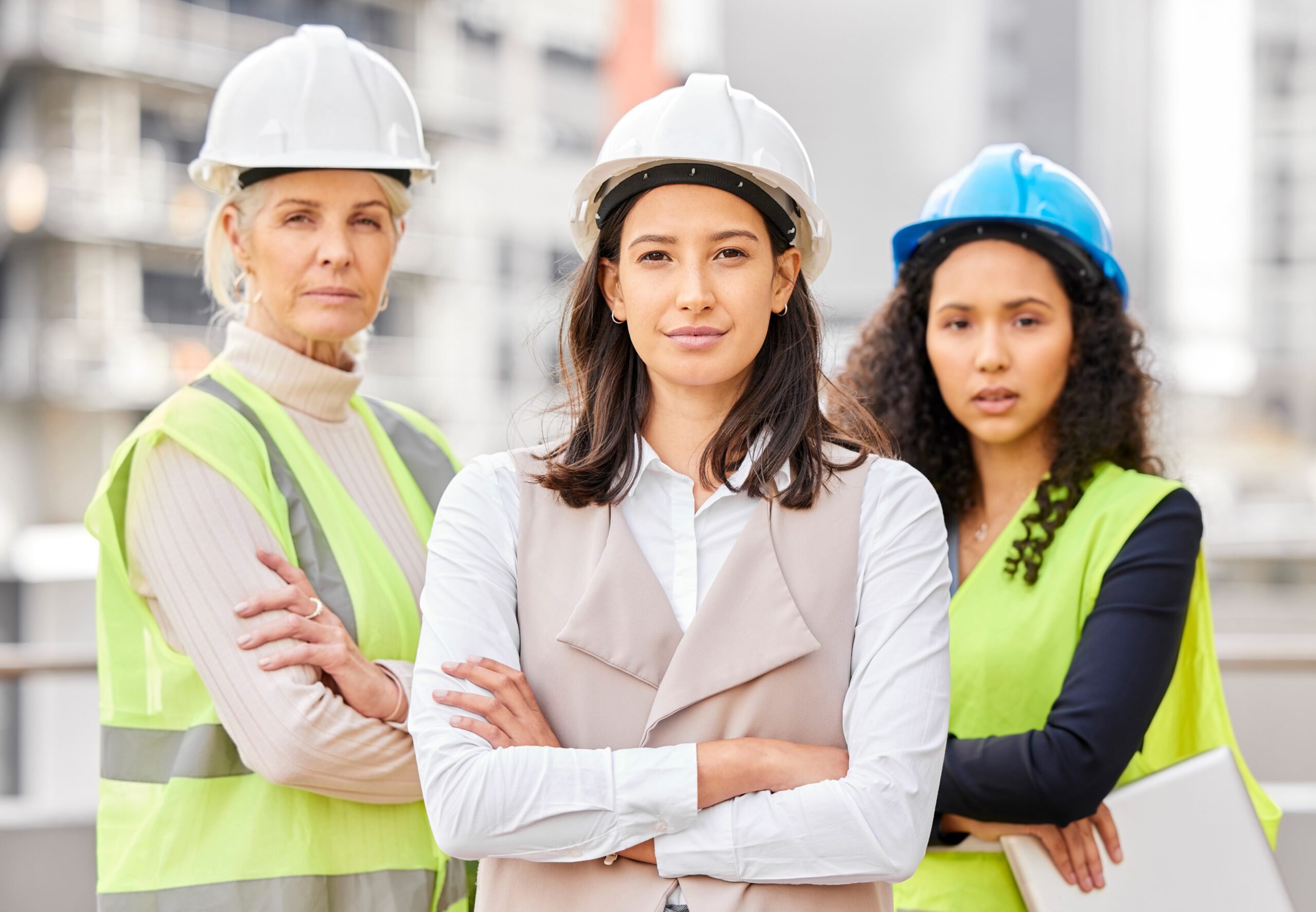 Kvinnor med självförtroende i byggbranschen